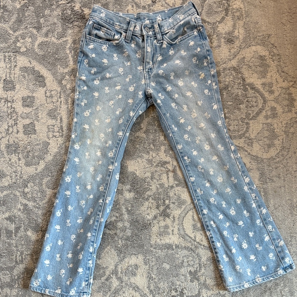 Floral Light Blue Girls Jeans size 10